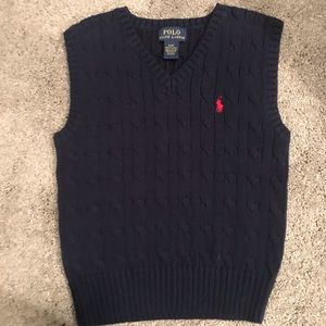 Ralph Lauren cable navy knit vest 4T